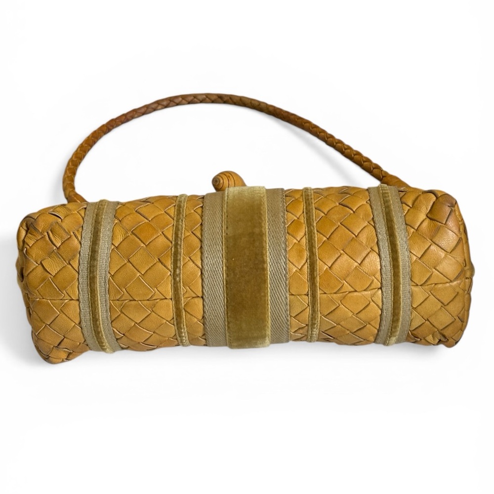 Vintage Bottega Veneta Interaccio Tan Woven Leather Shoulder Bag - Picture 4 of 16